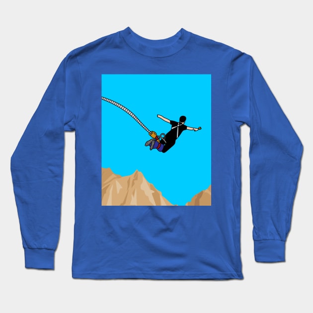 Bungee Jumping Jump To Freedom Long Sleeve T-Shirt by flofin